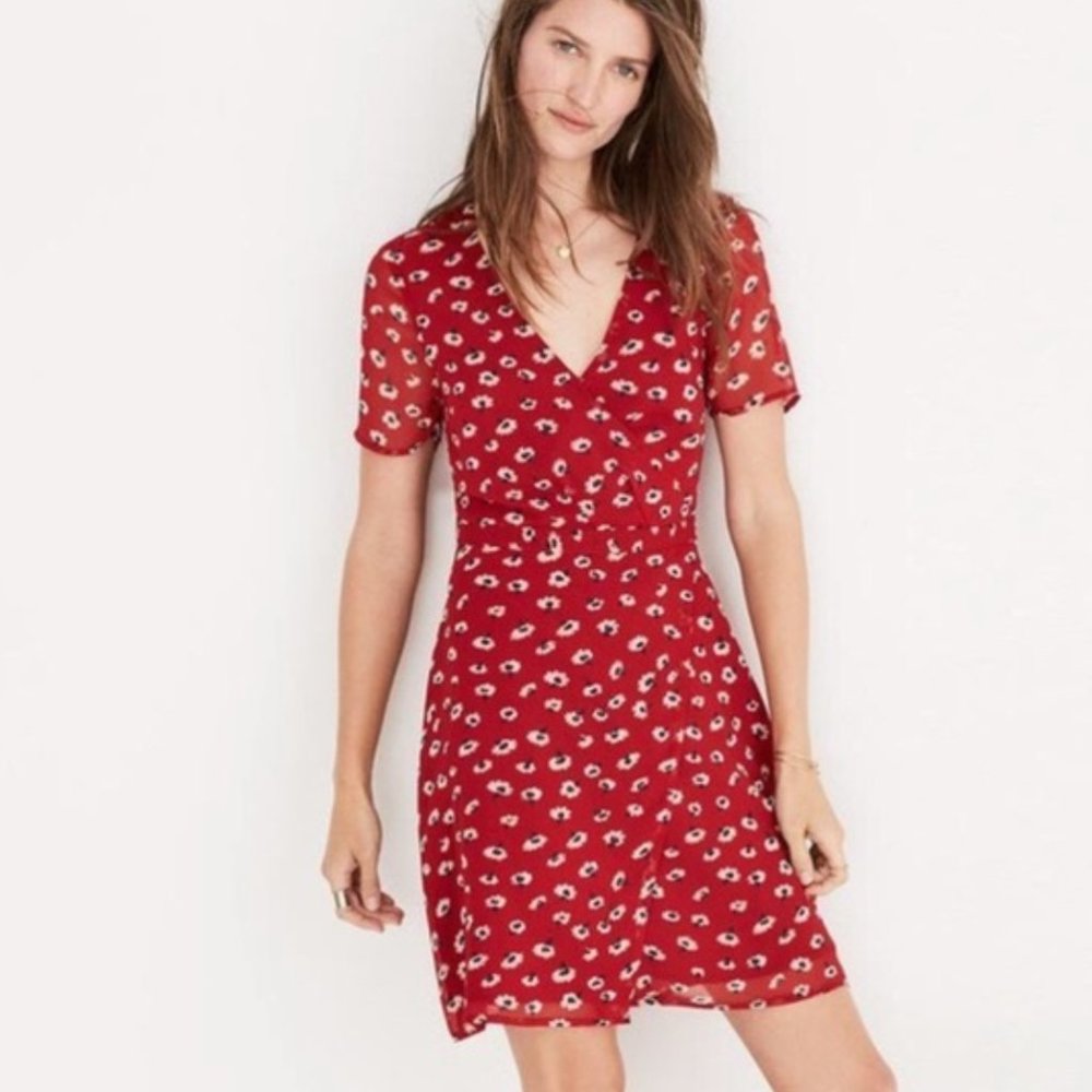 Madewell Floral Faux Wrap Daisy Dress